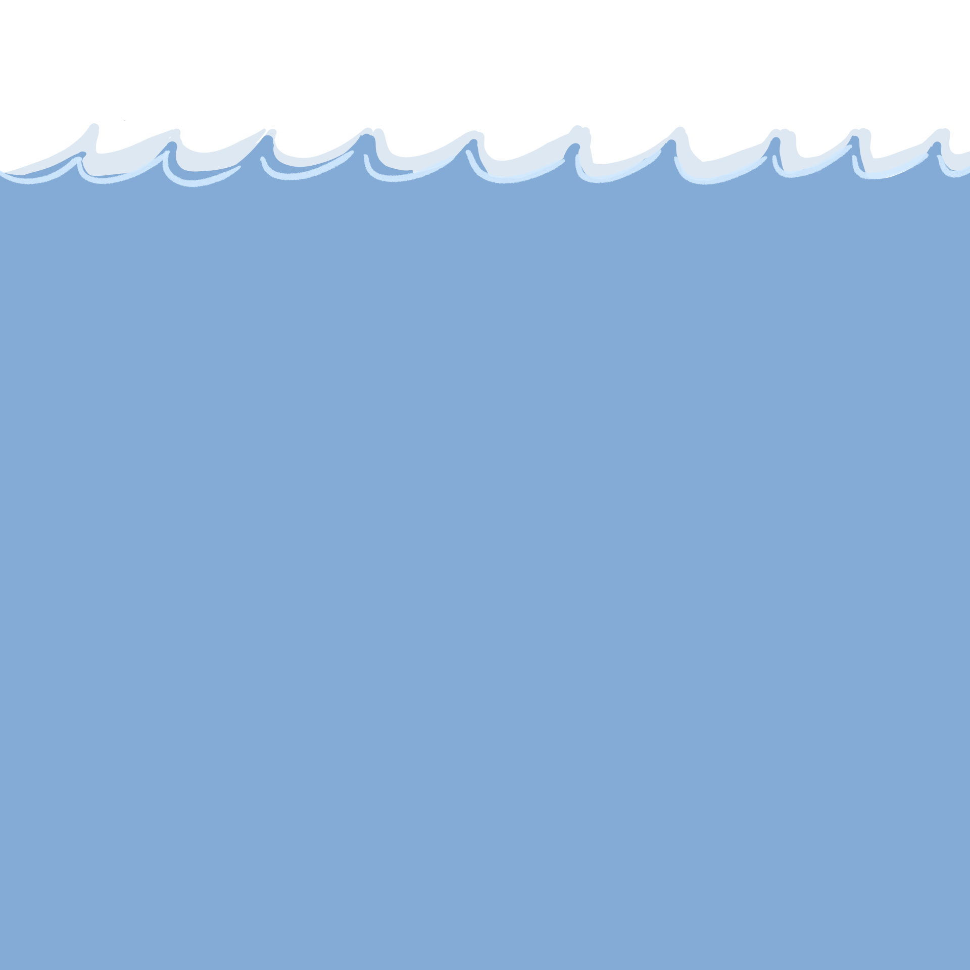 the drawing of me disappears and a drawing of waves appears, sinking into the water